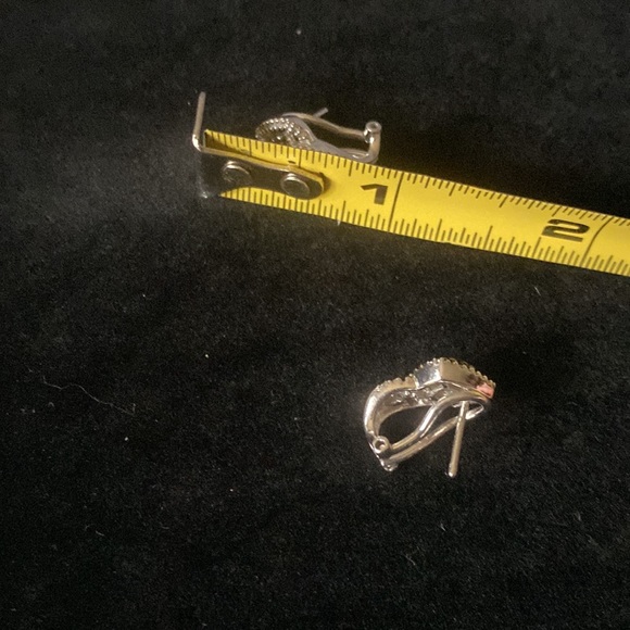 EUC Beautiful Earrings Stamped 925 with Black and White Diamonds - Picture 10 of 10